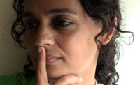 Indian writer and activist Suzanna Arundhati Roy (born 24 November, 1961); she won the Booker Prize in 1997 for her novel, The God of Small Things, and in 2002, the Lannan Cultural Freedom Prize