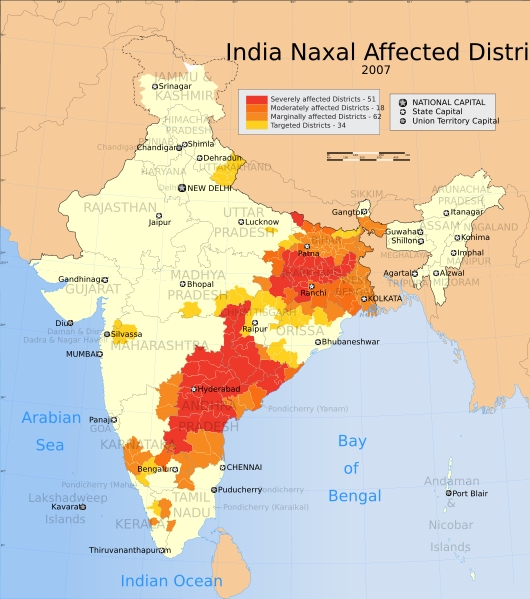 நக்ஸல்பாரி இயக்கம் பரவியிருக்கும் இந்தியா...